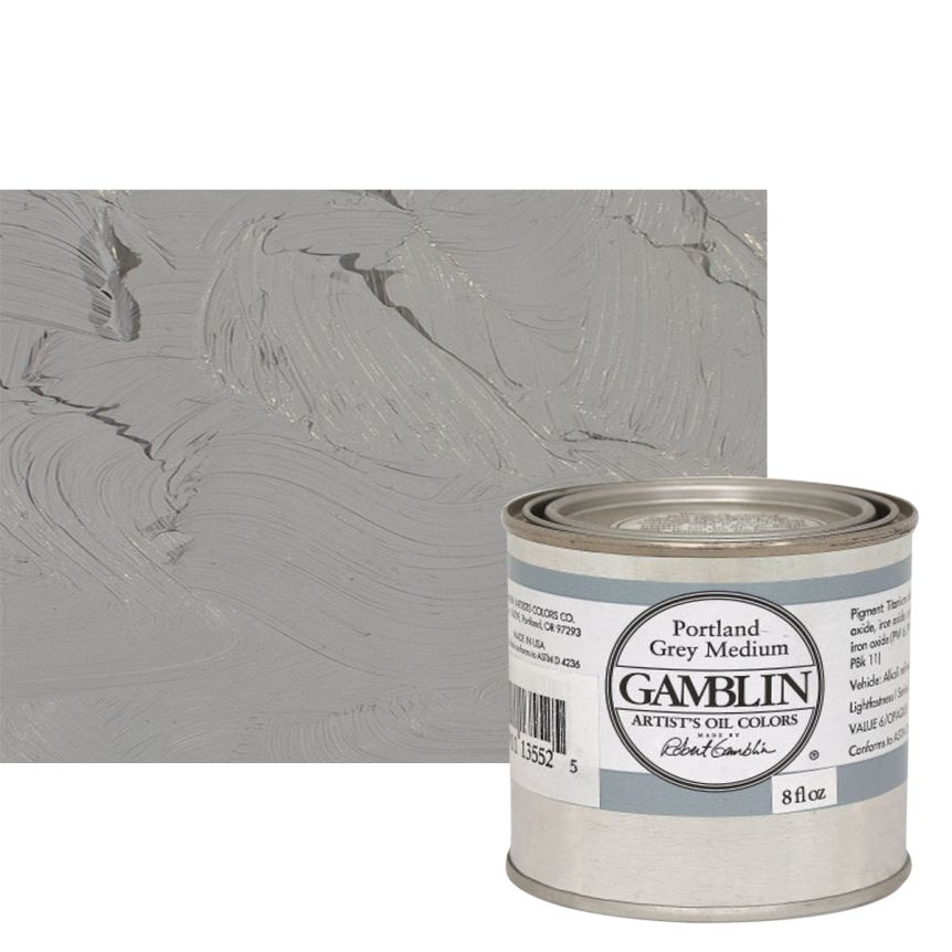 Buy Gamblin Portland Grey Light Oil Color 37ml - Soft, Cool Grey For Artists
