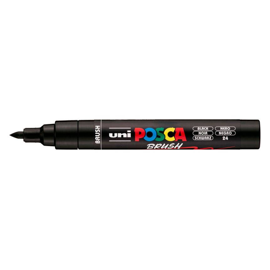 Posca Acrylic Paint Marker 1-4 mm Pointed Brush Tip, Black