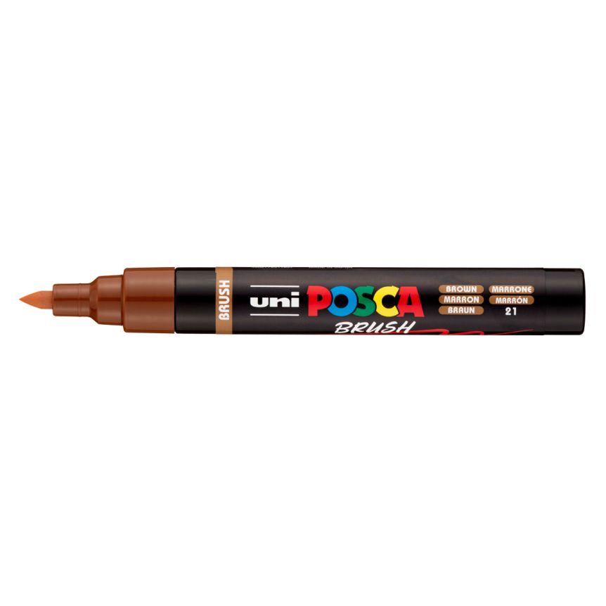 Posca Acrylic Paint Marker 1-4 mm Pointed Brush Tip, Brown