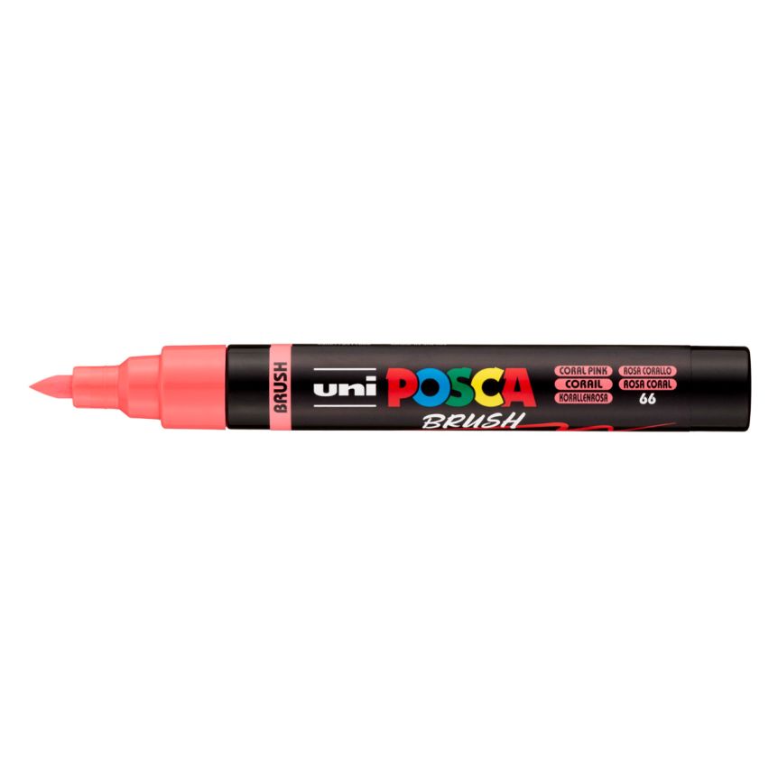 Posca Acrylic Paint Marker 1-4 mm Pointed Brush Tip, Coral Pink