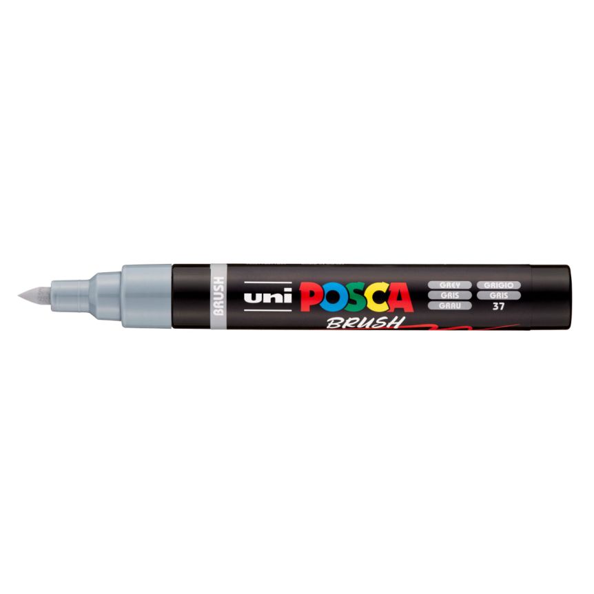 Posca Acrylic Paint Marker 1-4 mm Pointed Brush Tip, Grey