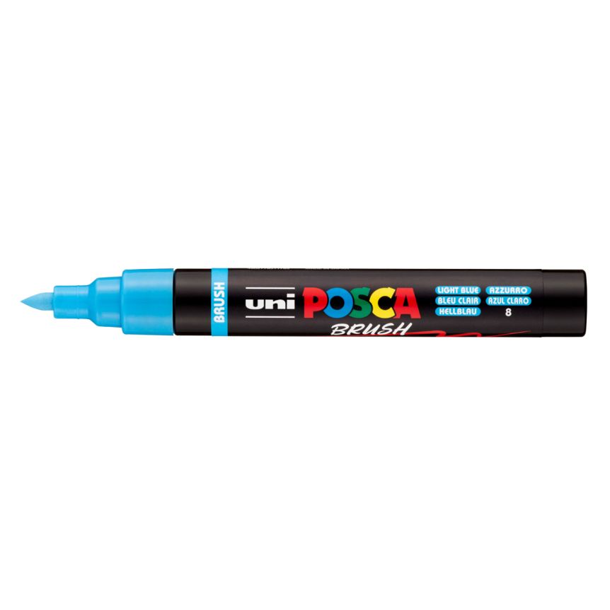 Posca Acrylic Paint Marker 1-4 mm Pointed Brush Tip, Light Blue