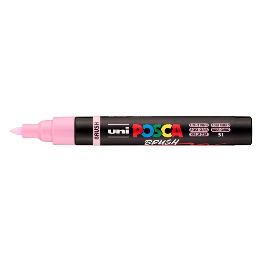 Posca Acrylic Paint Marker 1-4 mm Pointed Brush Tip, Light Pink