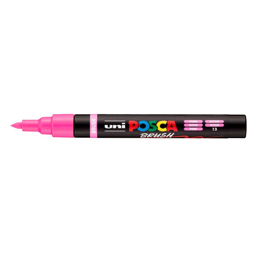 Posca Acrylic Paint Marker 1-4 mm Pointed Brush Tip, Pink