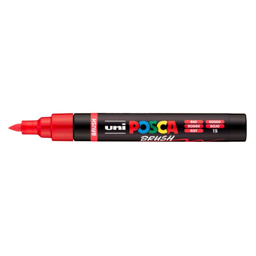 Posca Acrylic Paint Marker 1-4 mm Pointed Brush Tip, Red