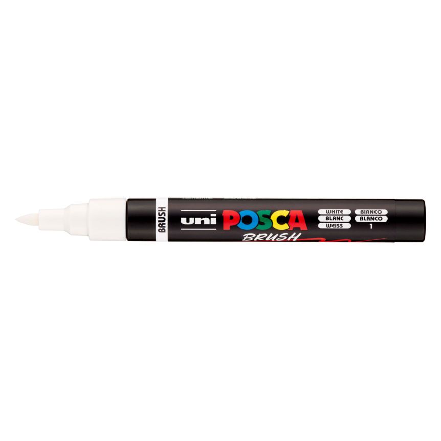 Posca Acrylic Paint Marker 1-4 mm Pointed Brush Tip, White