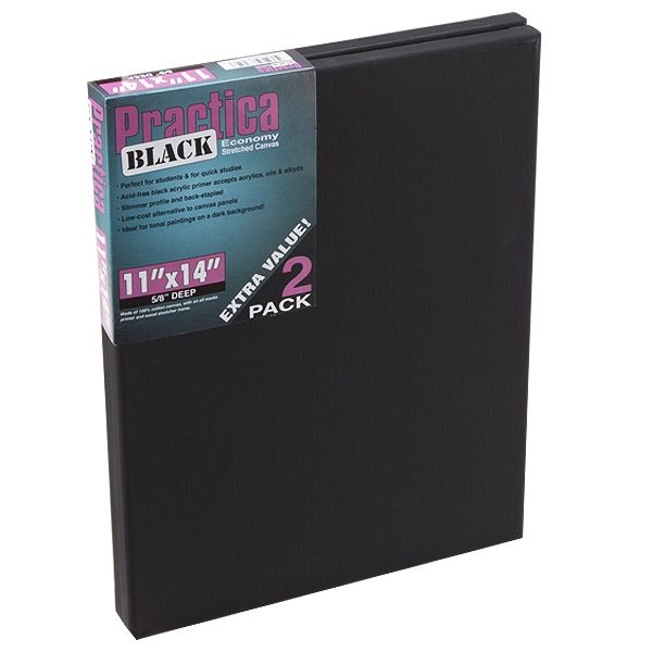 Practica Black 11x14" Stretched Canvas 2 Pack