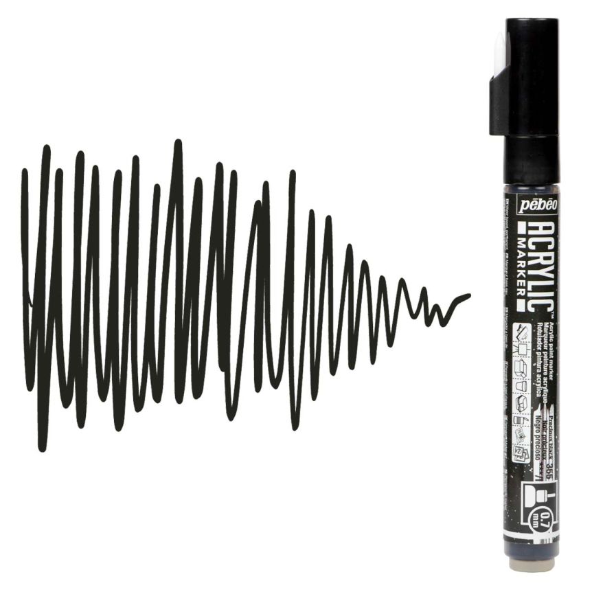 Pebeo Acrylic Marker .7mm - Precious Black