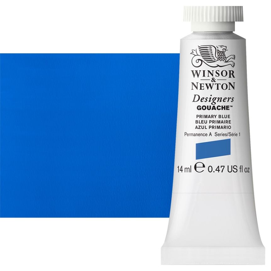 Winsor & Newton Designers Gouache - Primary Set, Set of 6 colors, 14 ml  Tubes