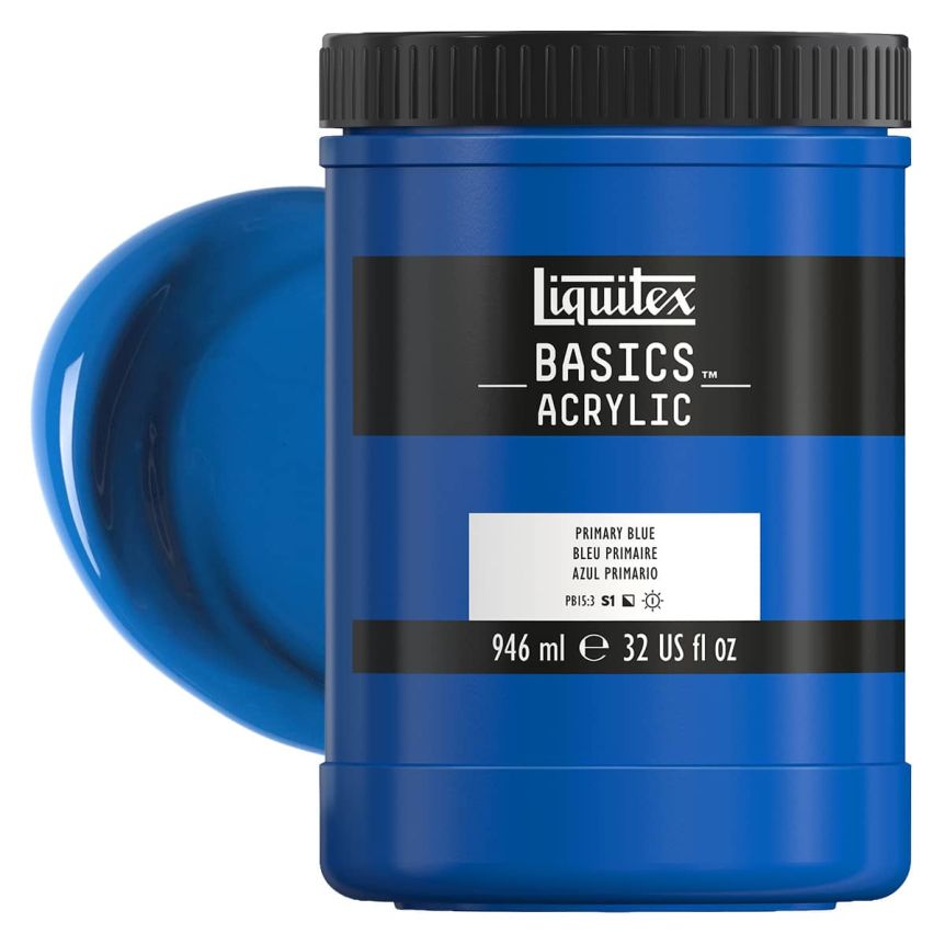 Liquitex Basics Acrylic Paint - Primary Blue, 32oz Jar
