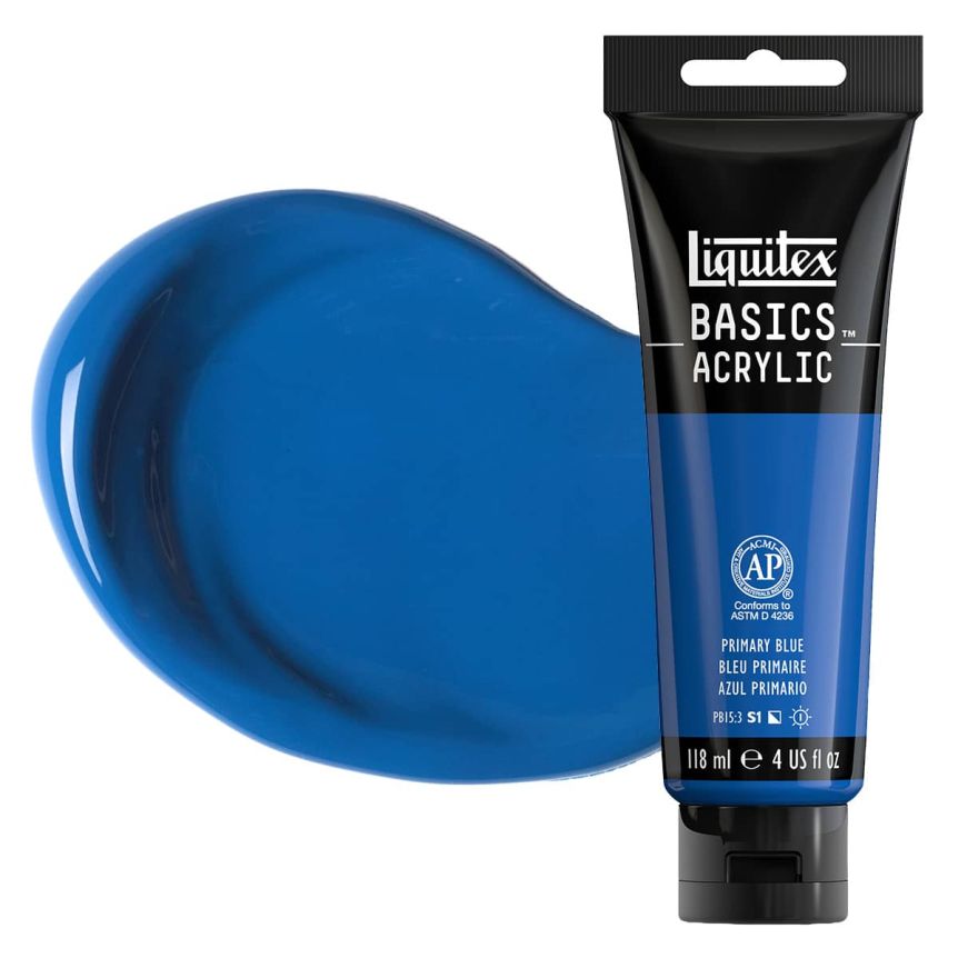 Liquitex Basics Acrylic Paint - Primary Blue, 4oz Tube