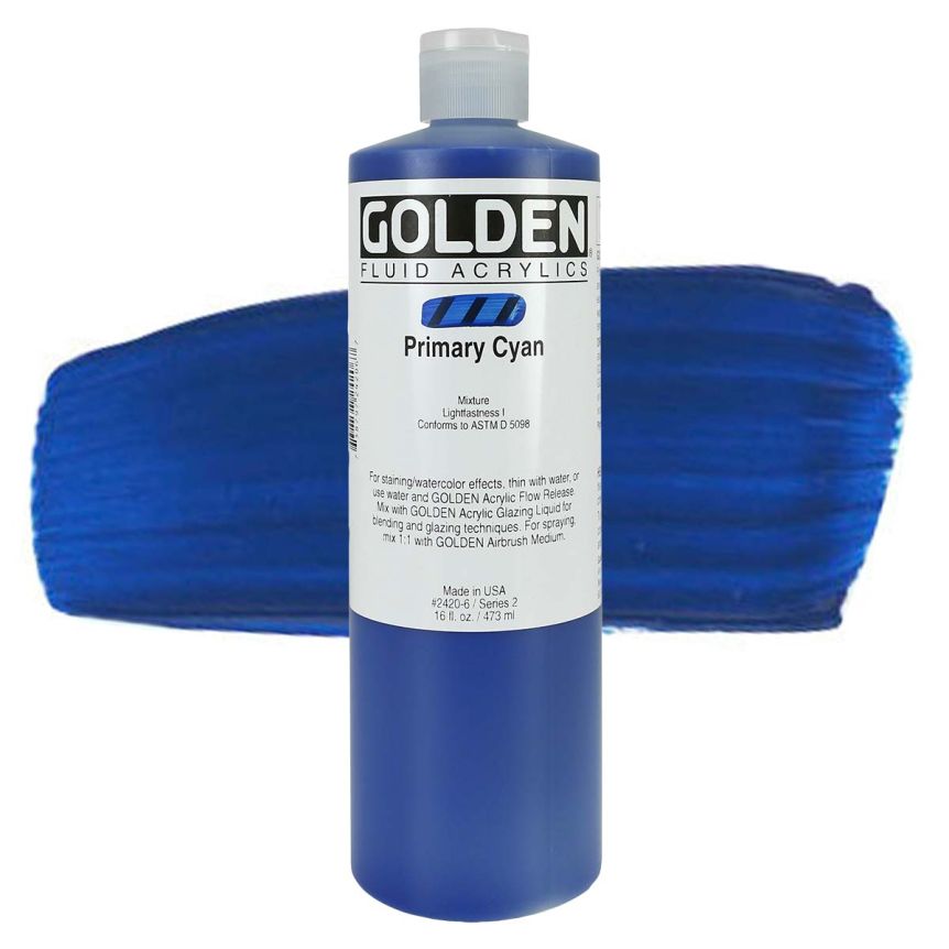 GOLDEN Fluid Acrylics Primary Cyan, 16oz
