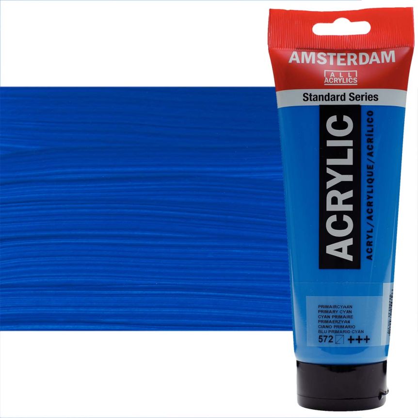 Amsterdam Standard Series Acrylic Paint - Primary Cyan, 250ml Tube