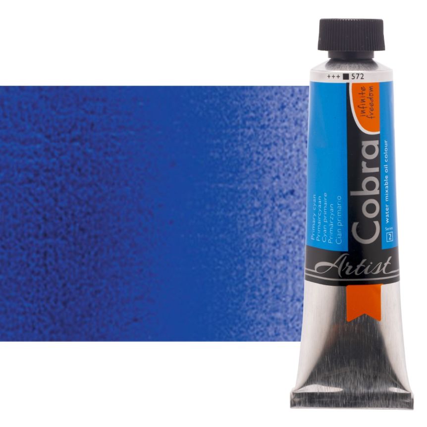 Cobra Water-Mixable Oil Color 40ml Tube - Primary Cyan