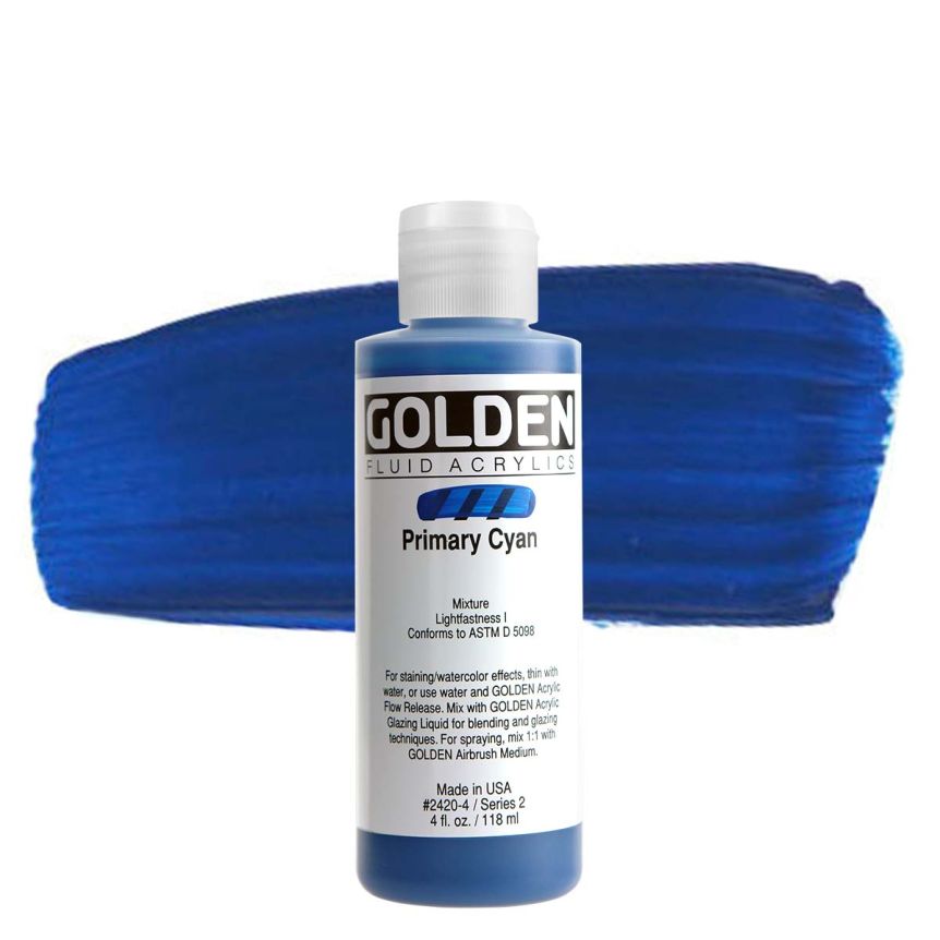 GOLDEN Fluid Acrylics Primary Cyan, 4oz