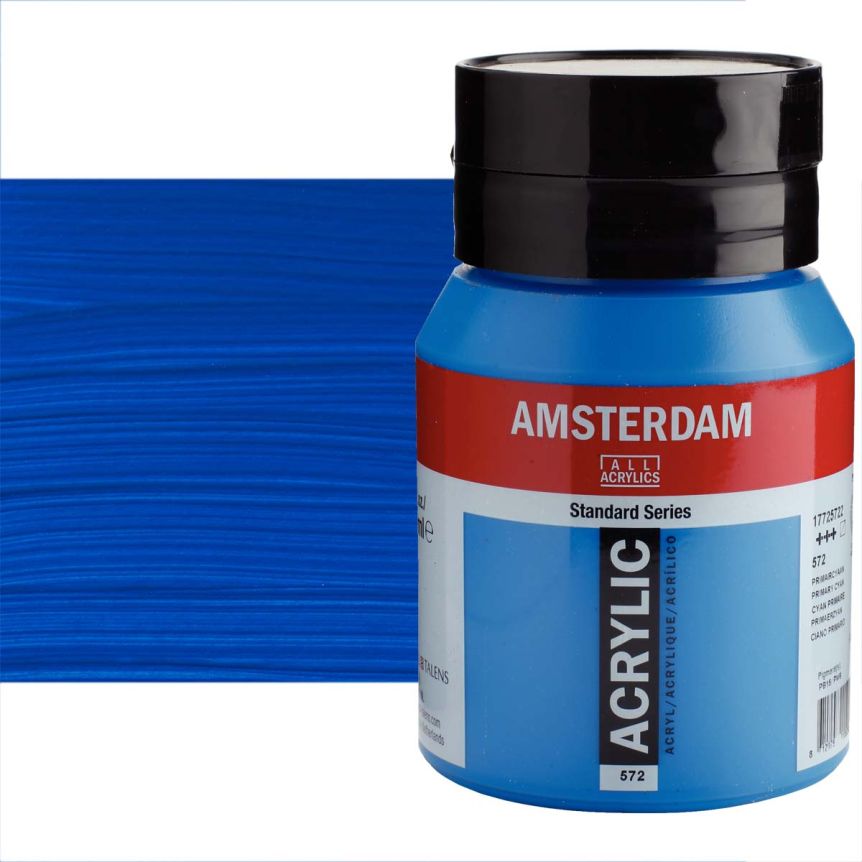 Amsterdam Standard Series Acrylic Paint - Primary Cyan, 500ml Jar