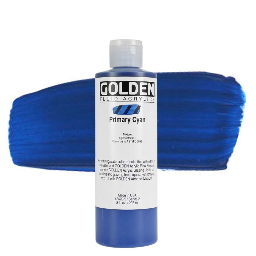 GOLDEN Fluid Acrylics Primary Cyan, 8oz