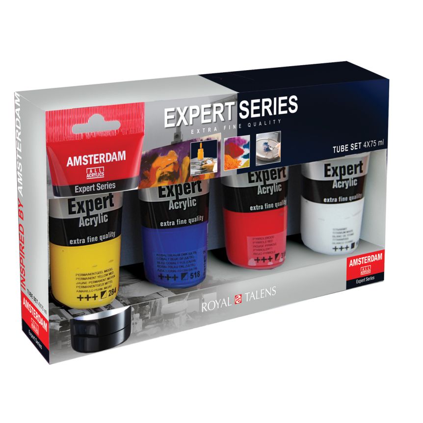 Amsterdam Expert Acrylics - Set of 4 Primary Colors, 75ml Tubes