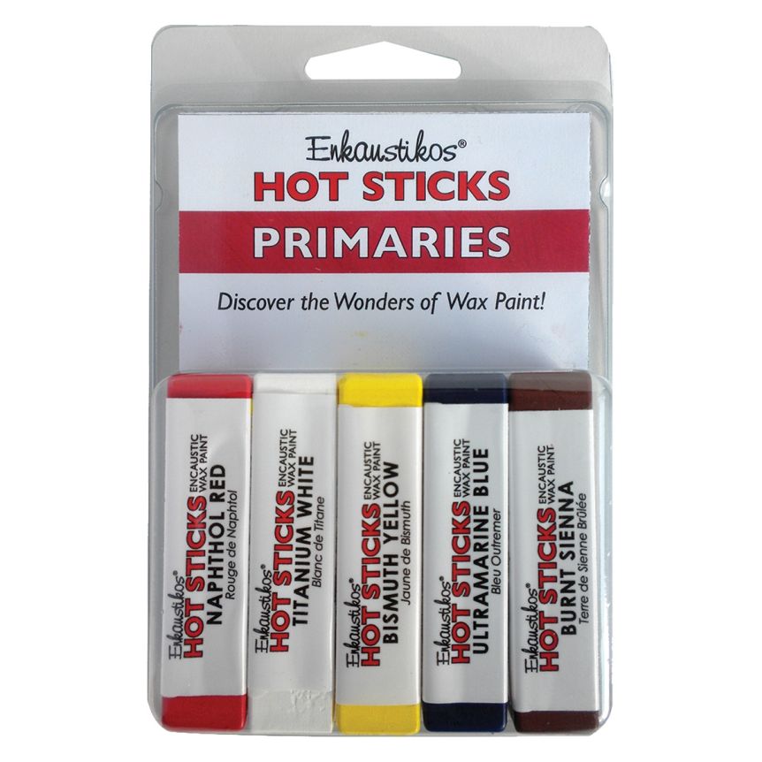 Enkaustikos Hot Sticks Primary Colors Set of 5 13ml