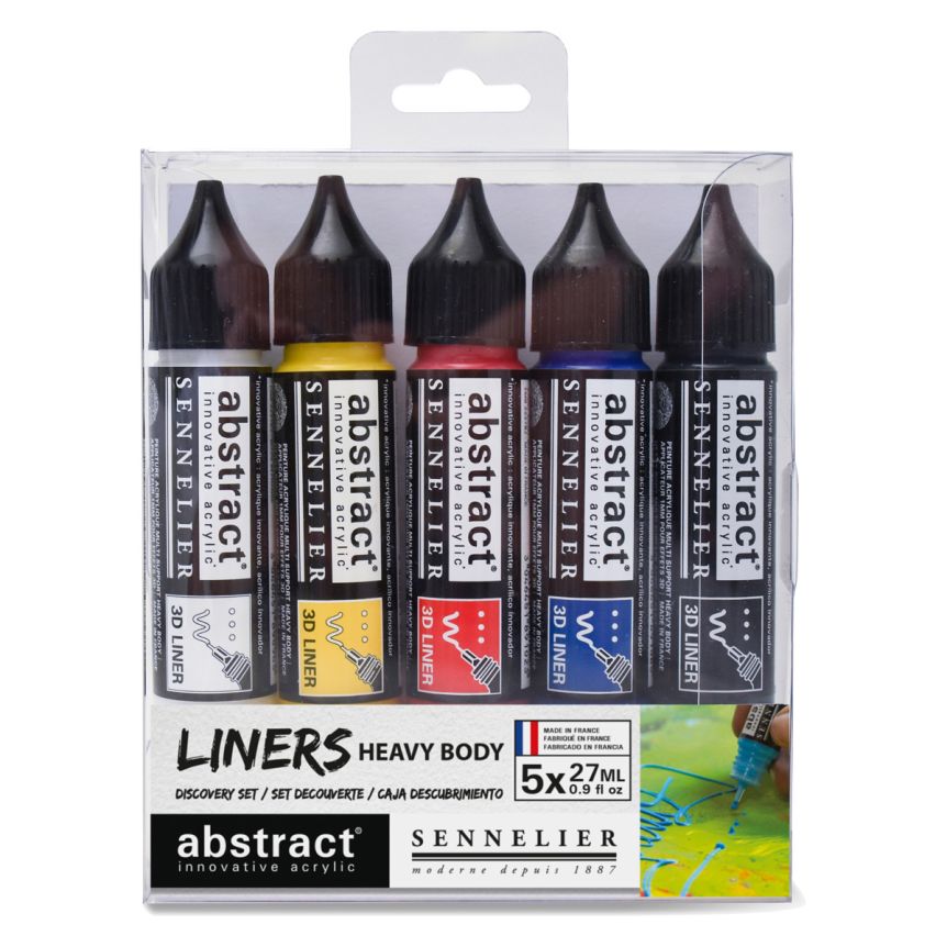 Sennelier Abstract Acrylic 3D Liner Discovery Set of 5, 27ml 