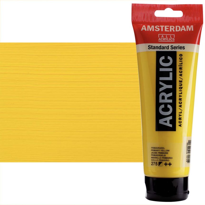 Amsterdam Standard Series Acrylic Paint - Primary Yellow, 250ml Tube