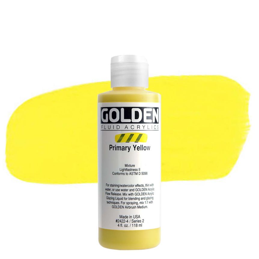 GOLDEN Fluid Acrylics Primary Yellow, 4oz