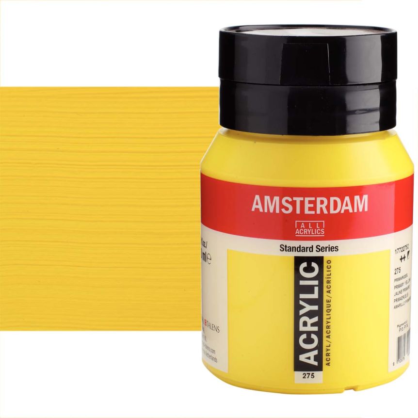 Amsterdam Standard Series Acrylic Paint - Primary Yellow, 500ml Jar