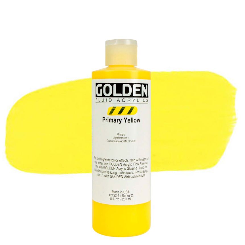 GOLDEN Fluid Acrylics Primary Yellow, 8oz