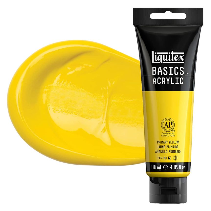Liquitex Basics Acrylic Paint - Primary Yellow, 4oz Tube