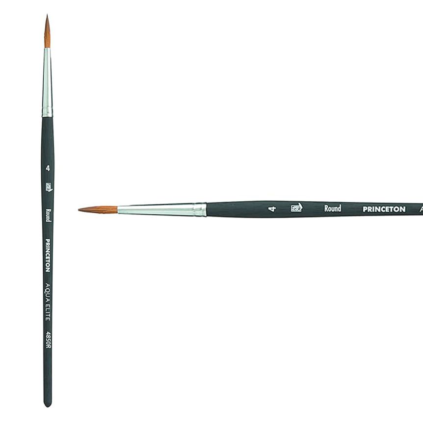 Princeton Aqua-Elite Series 4850 Synthetic Kolinsky Sable Brush #4 Round