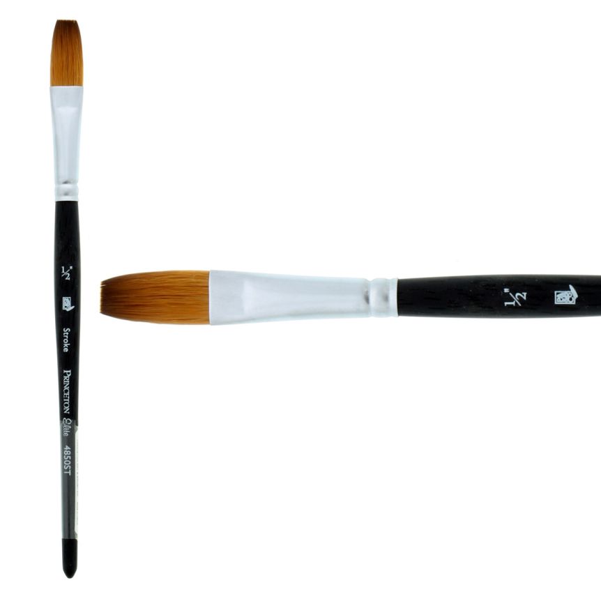 Princeton : Aqua Elite : Synthetic KS : Watercolour Brush : Series 4850 :  Short Handle : Essential Set of 4