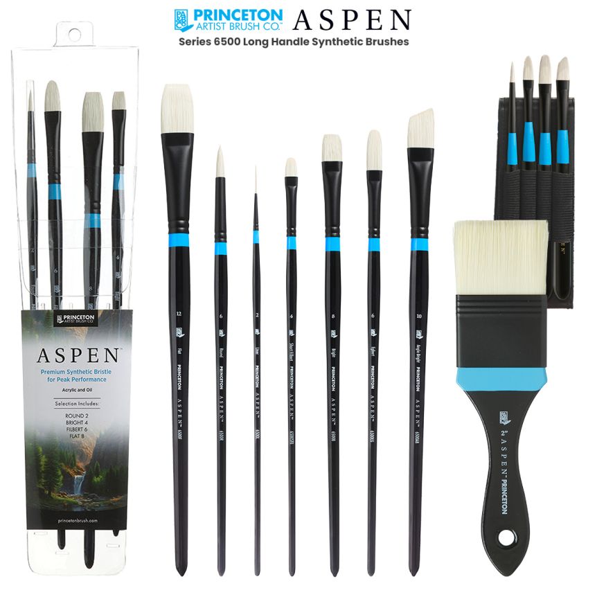 Princeton Aspen™ Series 6500 Long Handle Synthetic Brushes