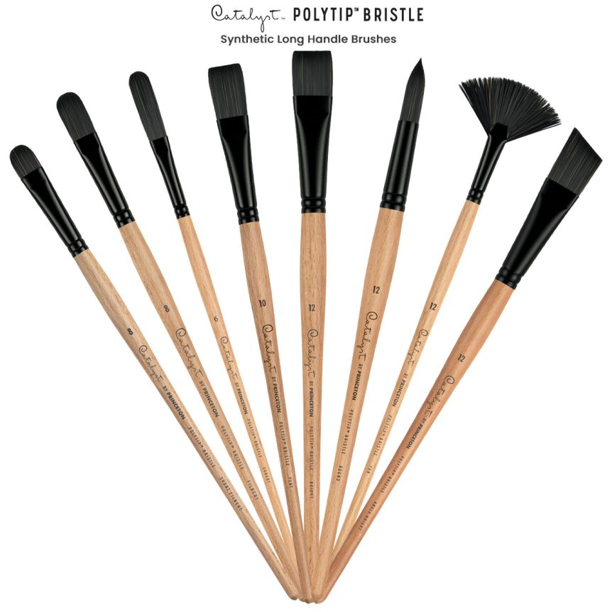 Princeton Catalyst 6400 Polytip Bristle Long Handle Brushes