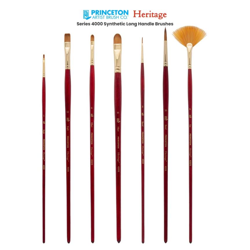 Princeton Heritage Series 4000 Synthetic Long Handle Brushes
