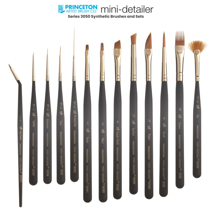 Princeton Mini-Detail Series 3050 Synthetic Brushes and Sets