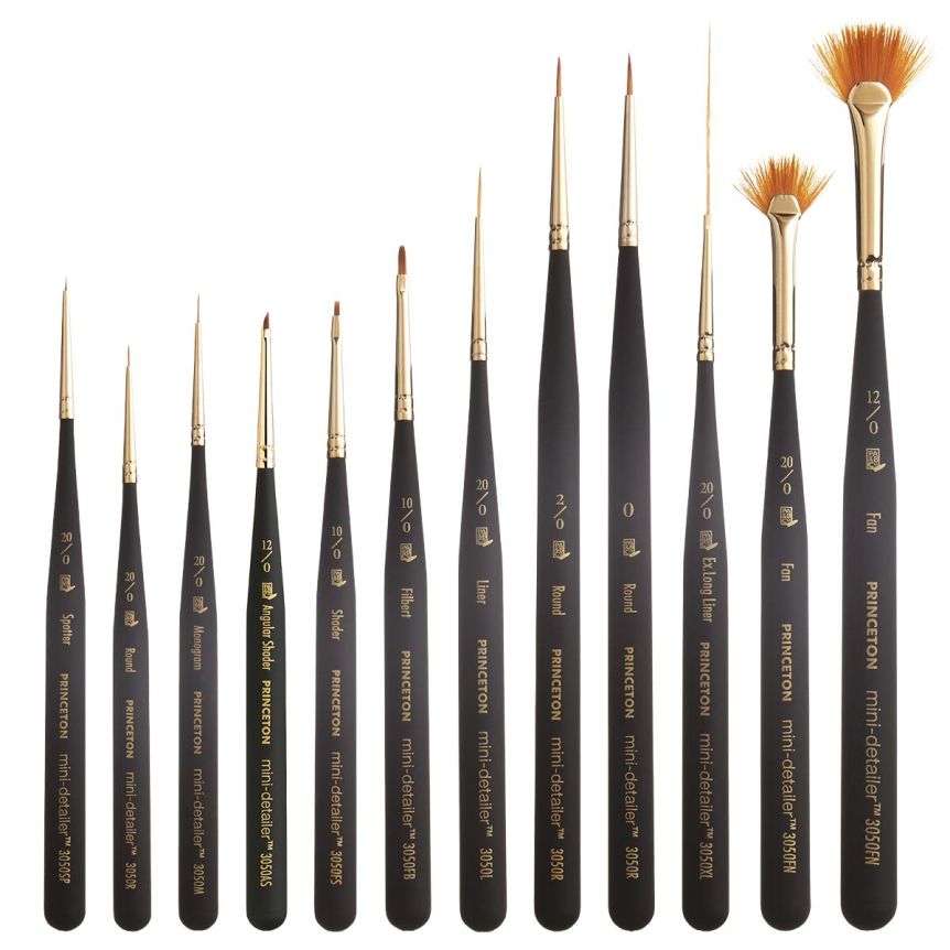 Princeton Mini-Detailer Series 3050 Synthetic Brush Set of 12