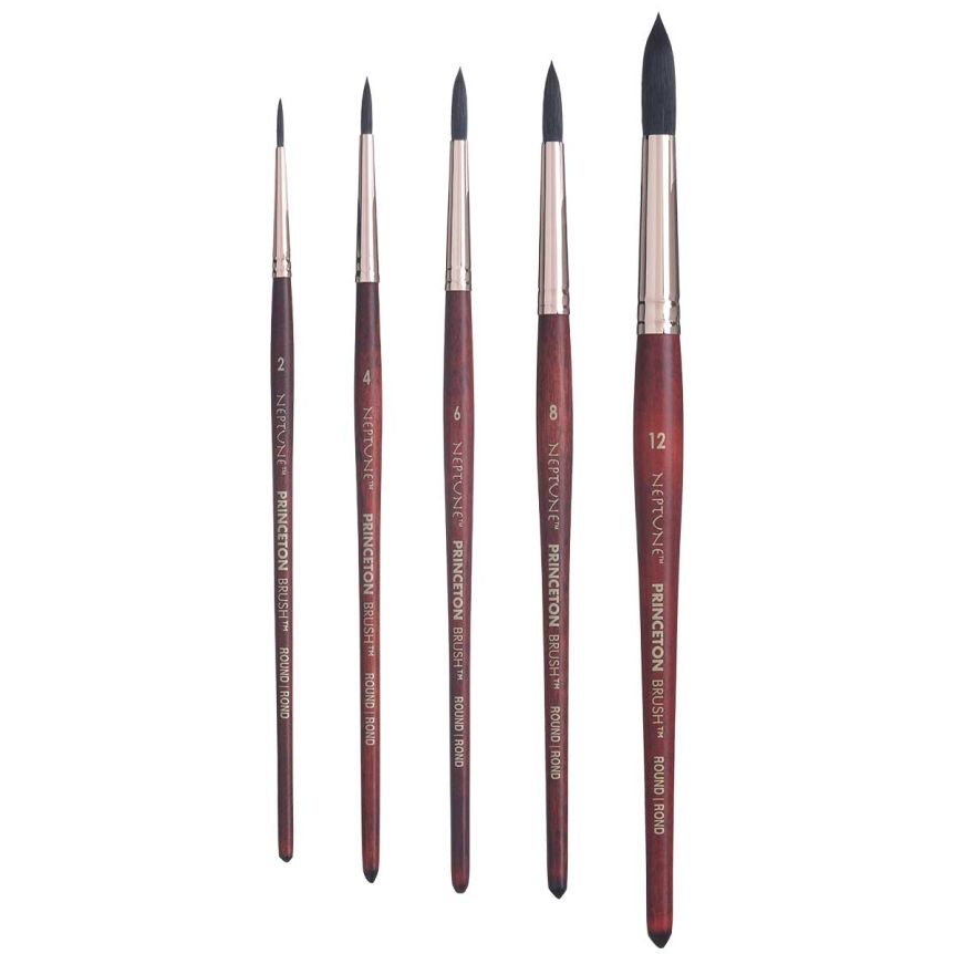 Princeton Neptune Synthetic Squirrel Series 4750 - Rounds Set of 5