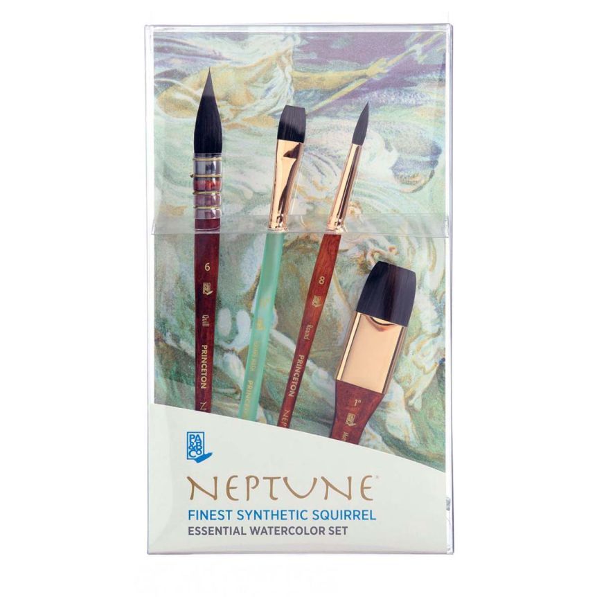 Princeton Neptune Synthetic Squirrel Series 4750 4-Piece Short Handle Professional Set