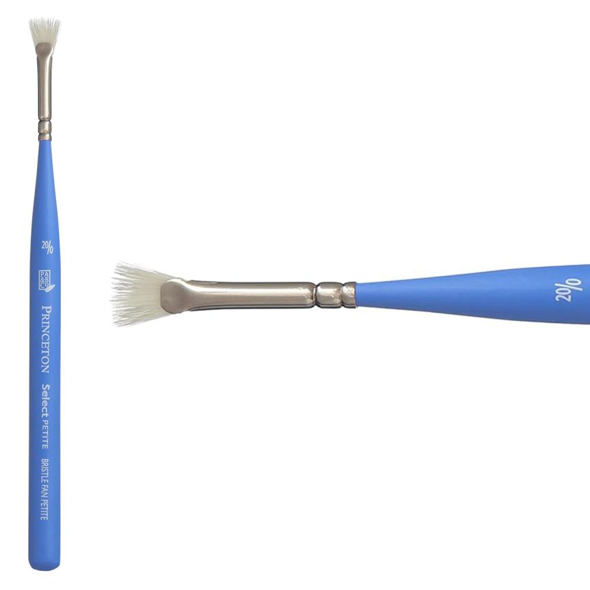 Princeton Short Handle 3750 Select #20/0 Bristle Fan Petite