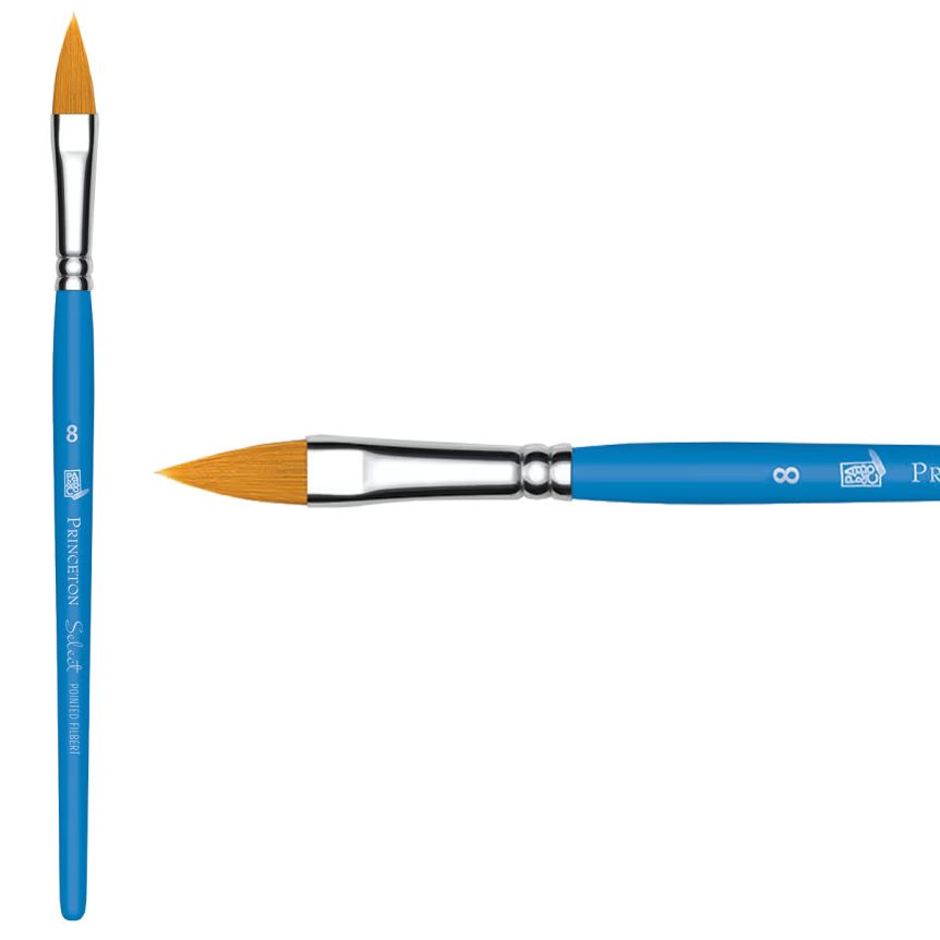 Princeton Short Handle 3750 Select #8 Pointed Filbert