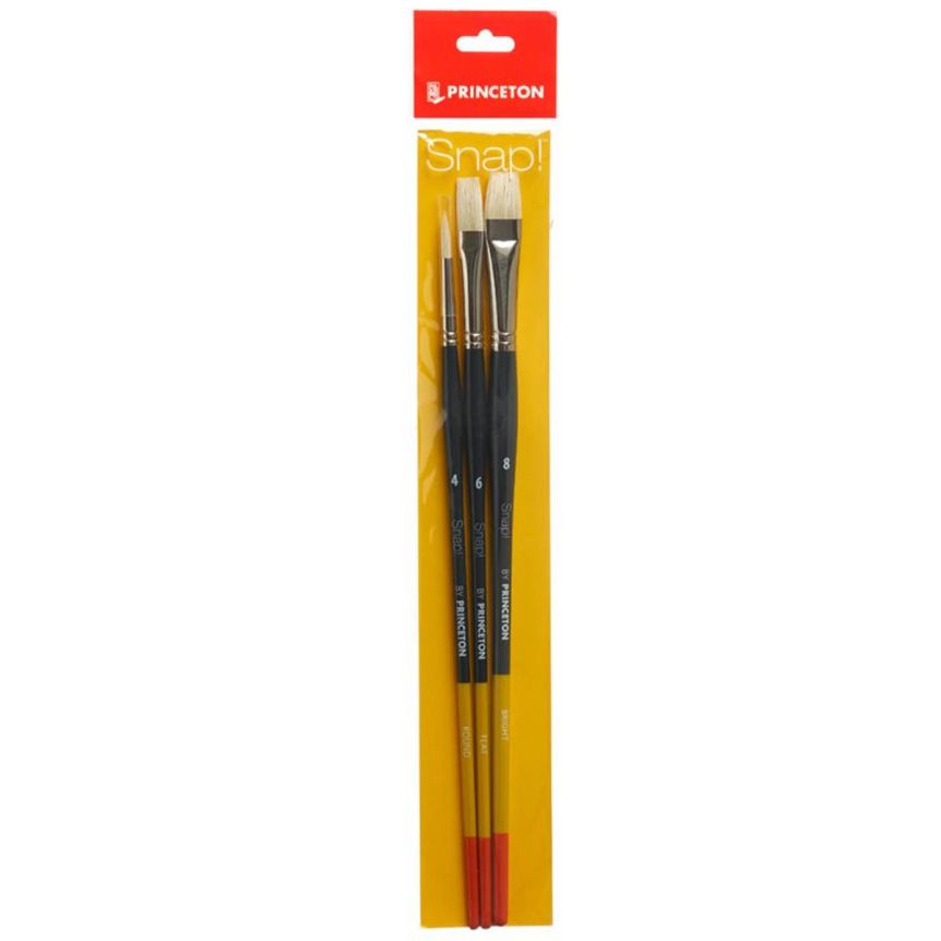 Princeton Snap! Series 9700 Natural Bristle Brush Set of 3