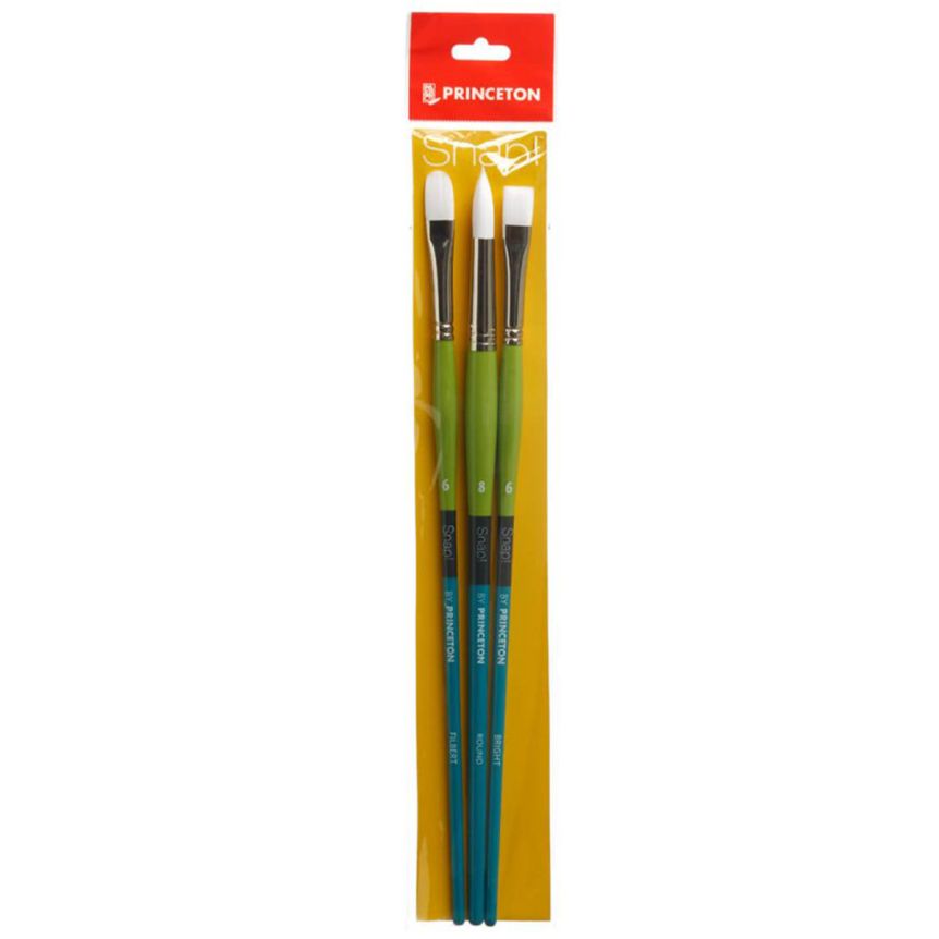 Princeton Snap! Series 9800 White Synthetic Brush Set of 3