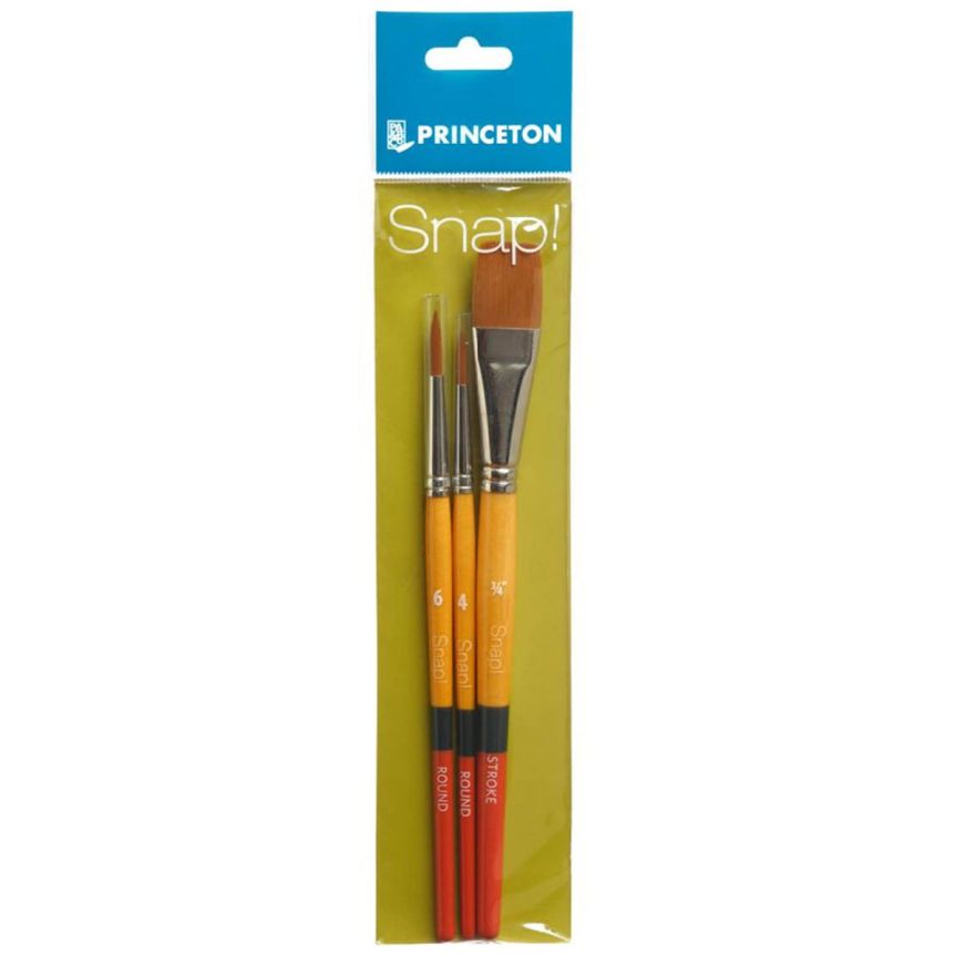 Princeton Snap! Series 9650 Golden Taklon Brush Set #2, Short Handle