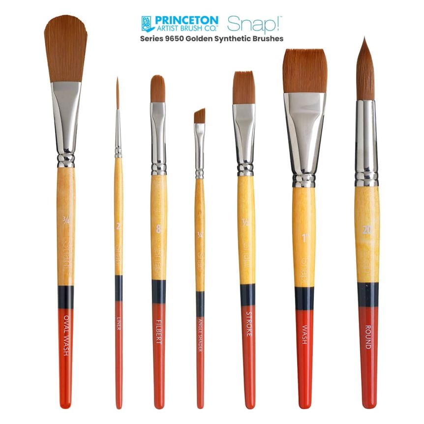 Princeton Snap! Series 9650 Golden Synthetic Brushes