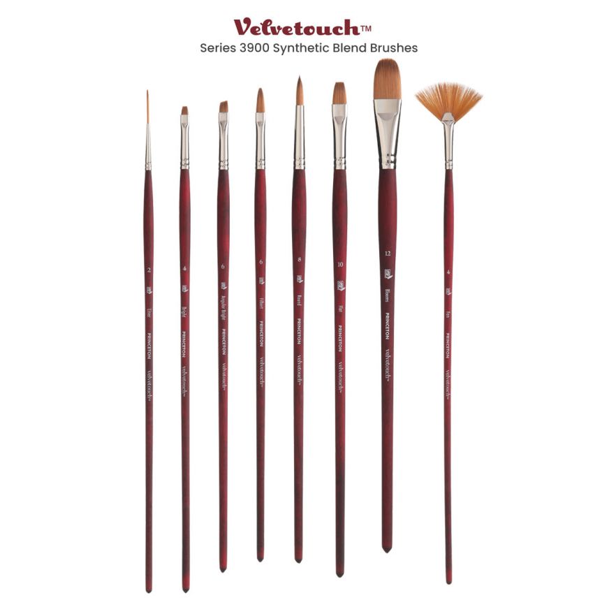 Princeton Velvetouch 3950 Series 5 Paint Brush Set - Mixed Media Brushes