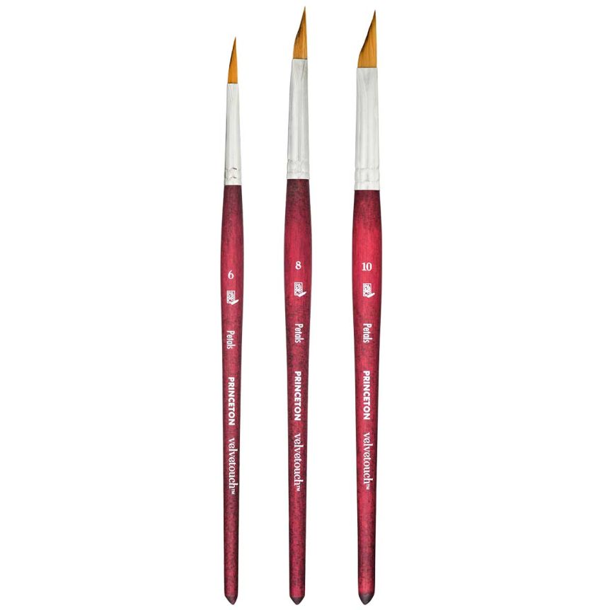 Princeton Velvetouch Series 3950 Synthetic Brush - Petals Set of 3