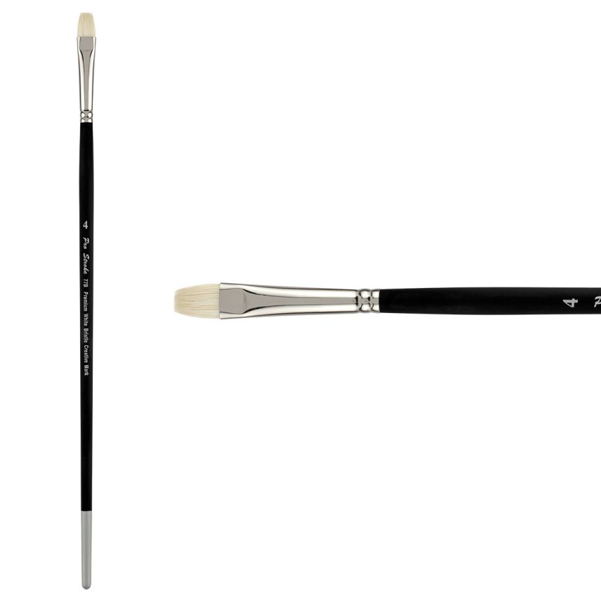 Creative Mark Pro-Stroke Premium White Hog Brush, Filbert #4