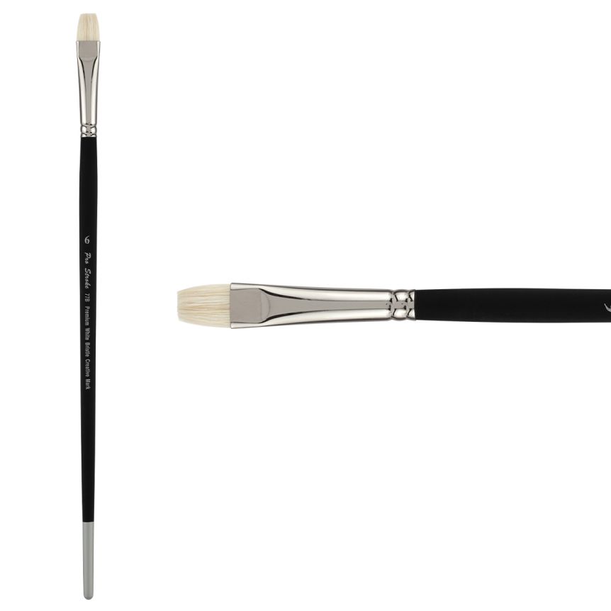 Creative Mark Pro-Stroke Premium White Hog Brush, Filbert #6