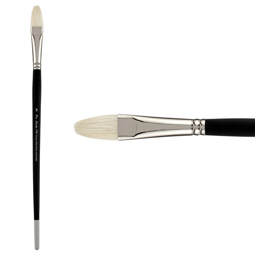 Creative Mark Pro-Stroke Premium White Hog Brush, Filbert #8