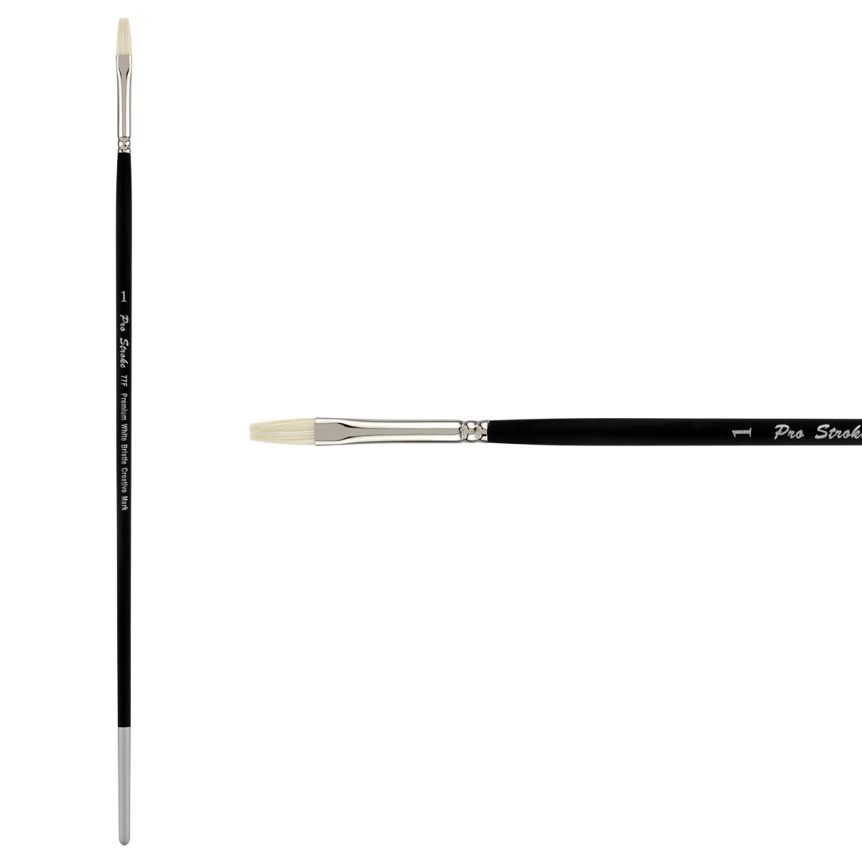 Creative Mark Pro-Stroke Premium White Hog Brush, Flat #1
